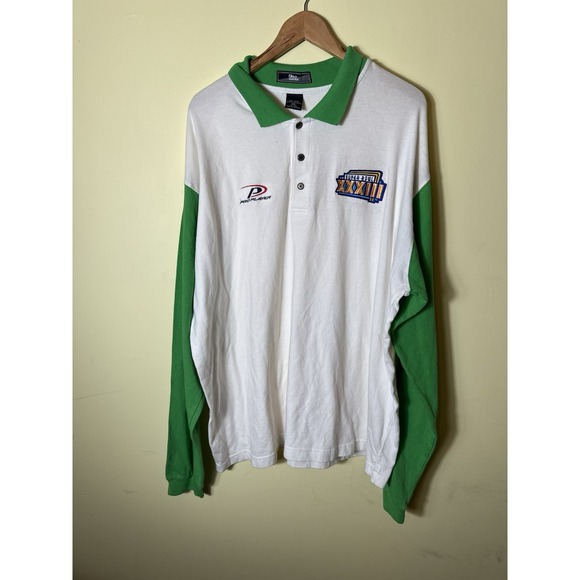 Pro Player Other - Vintage Pro Player‎ Super Bowl XXXIII Long Sleeve Polo Shirt XXL